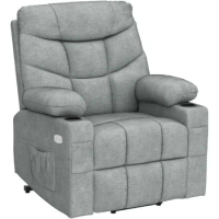 Electric Power Lift Recliner Chair for Elderly, Fabric Recliner Chair with Massage and Heat, Spacious Seat