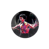 TINY TOYS Tiny 李小龍 透明圓形磁石粒 (黑]) 1pc