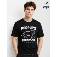 FQU People's Free Food Program T-shirt Trendy Bold gifts for Men Men's T-Shirt Kaos Katun Pria Pende