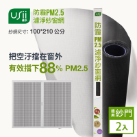 Usii 防霾PM2.5濾淨紗窗網2入組(門用)-100x210cm-2入組