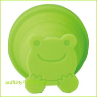 asdfkitty可愛家☆日本MARNA綠色青蛙造型可折疊有蓋矽膠杯-方便攜帶-日本正版商品