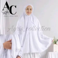 Bergo Jumbo Umroh Dan Haji Saku Resleting Rendah Besar Dan Kecil Renda Kecil Putih