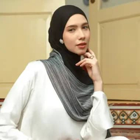 Lozy Hijab - Viscose Striped Shawl (Hijab Pashmina Motif Salur Bahan Viscose Premium) Black Mix