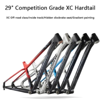 BOLANY XC Hardtail Racetrack Bike Frame Ultralight Aluminum Alloy 29inch MTB Hardtail Frame Internal Routing 142x12mm Thru Axle