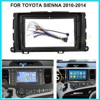 2din Car radio Fascia Frame Adapter For TOYOTA Sienna 2010-2014 Android Radio Audio Dash Panel Cover Harness