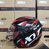 HELM KYT DJ MARU MOTIF ORIGINAL HALF FACE - Helm Motor SNI DOT - M L XL M Black Red