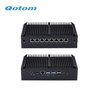 Qotom Mini PC Q355GE I5-5200 Q375GE I7-5500U Fanless 8 Lan Security Gateway Appliance AES-NIเป็นไฟร์