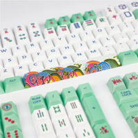 Chinese style Mahjong Sparrow god Sublimation of PBT keycaps XDA Mechanical keyboard custom keycap MX Switch Anne Pro 2 GK61