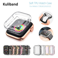 Watch Case for Apple Watch 7/SE/6/5/4/3/2/1 38MM 40MM 41MM Soft TPU Plating Protective Watch Case for iWatch 6 SE 42MM 44MM 45MM