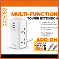 【NEW】Multifunctional Universal Desktop Power Adapter Tower Extension Socket with USB Ports Type-C 20