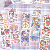 2packs/LOT Seven Seven Long Strips series cute lovely message paper masking washi sticker