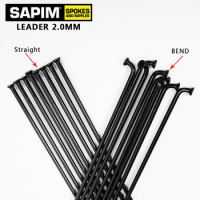Sapim leader isodiametric 2.0 mm round spoke straight J-bend black Nipple wheelset spoke MTB Road