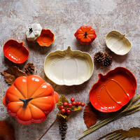 【Le Creuset】瓷器南瓜盤-小(海洋之花)