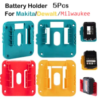 5PCS Battery Holder Storage Rack for Makita/Dewalt/Milwaukee14.4V 18V Li-ion Battery,Wall Mount Battery Dock for Makita