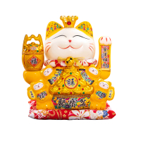 【Cherry】八方來財大金旺聚寶盆(高32CM 搖手陶瓷招財貓)