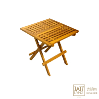 【吉迪市柚木家具】柚木摺疊方桌 UNC8-01(桌子 餐桌 野餐 復古 可折疊)