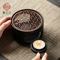日式溫茶爐蠟燭加熱陶瓷小火爐茶壺茶水保溫底座圍爐烤茶提香配件