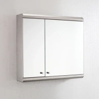 Customized stainless steel luxury bathroom mirror cabinet with storage rack, mirror, bathroom mirror box, bathroom wall mounted