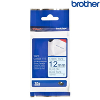 Brother兄弟 TZe-FA53 粉藍布底藍字 標籤帶 燙印布質系列 (寬度12mm) 燙印標籤 色帶