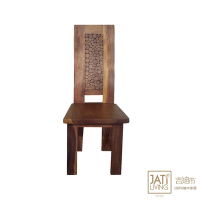 吉迪市柚木家具 原木方背餐椅 RPCH015 客廳 椅子 靠背 大地原木 原始紋理 森林自然系 簡約