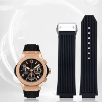 Soft silicone watch strap For HUBLOT Yubo Big Bang Men's waterproof and sweatproof high-quality rubber strap accessory 26 * 19MM