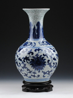景德鎮陶瓷器仿古青花瓷花瓶擺件客廳裝飾品中式復古家居擺設瓷瓶