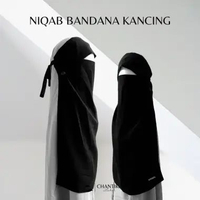Niqab Cadar Bandana Kancing Jumbo by Chantika Label | cadar kancing siffon arab siffon silky arabian
