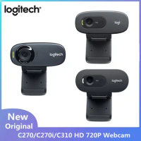 New Logitech C270/C270i/C310 HD Webcam 720P Built-in Mic 3-MP Widescreen Camera USB2.0 Free Drive Camera For PC Web Chat