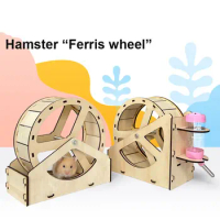 Hamster Rolling Wheel Ferris Wheel Can Put Water Bottle Pet Rat Chinchilla Jogging Small Pet Sports Exercise Toy