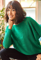 Olalook Emerald Green Openwork Batwing Oversize Knitwear Sweater