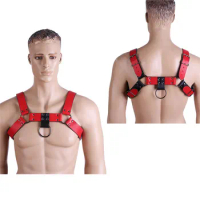Red Lingerie Sexy Adjustable Harness men Sexual Body Chest Bondage Fetish Men Leather Harness Sex Game Costume Muscle Strap Gay