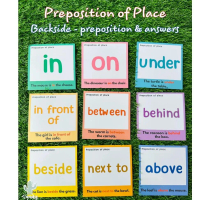 [Học liệu Sandy] Bộ 9 Thẻ Giới Từ - Preposition of Place