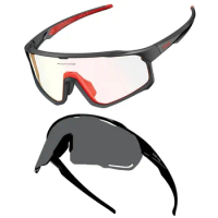 2 Lens 2024 Photochromic Polarized Cycling Glasses Bike Discoloration Goggles Sport Fishing Running Sunglasses Bicycle Eyewear