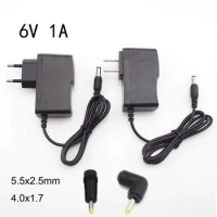 6V 1A 1000mAh AC DC Power Supply Adapter with Dc 4.0x1.7mm jack plug 5.5x2.5mm adapter Wall Charger for omron sphygmomanometer