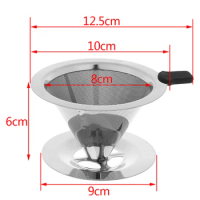Reusable Coffee Filter Holder Pour Over Coffees Dripper Mesh Tea Filter Basket
