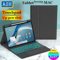 ASH 7 Color Backlit Touchpad Keyboard Case for Huawei Matepad 10.4 2022 Matepad 11 T10S T10 Pro 10.8 M6 10.8 Smart Flip Cover