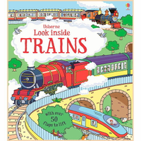 英國 Usborne 翻翻書(各式各樣的火車) Look Inside Trains＊夏日微風＊