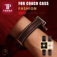 Suitable for COACH CASS CA-140.7.34 14503695 watch leather watchband women's bracelet black brown10mm