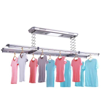 Balcony Ceiling Mounted Aluminum Body Electric Laundry Clothes Drying Rack Smart Clothes Hanger Dryer Clothesline With LED Light