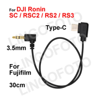 Type C to RSS 3.5 mm for DJI Ronin SC / RSC2 / RS2 / RS3 Stabilizer Control Cable 30cm Type-C 3.5mm Fujifilm XS10 XE4 XT200 etc.