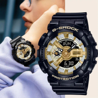 【CASIO 卡西歐】G-SHOCK 110系列金銀雙色女錶 手錶 畢業禮物(GMA-S110GB-1A)