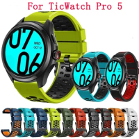 24mm Silicone Strap For TicWatch Pro 5 Band For TicWatch Pro 5 Bracelet Replacement Watchband Accessories