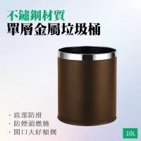 【MASTER】質感垃圾桶 棕色金屬垃圾桶 垃圾筒 無蓋垃圾桶 鐵製垃圾桶 5-TCBR(感垃圾桶 防燃垃圾桶)