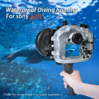 40m/130ft Waterproof Box Case for Sony A7 II A7R II A7S II Underwater Camera Housing Diving Case with Pistol Grip Long port 90mm