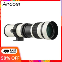 Andoer Camera Lens for Canon Nikon Sony Fujifilm Olympus MF Super Telephoto Zoom Lens F/8.3-16 420-800mm T Mount 1/4 Thread