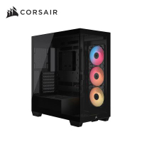 海盜船Corsair 3500X 全景玻璃透側 E-ATX機殼【黑｜附RS120R炫光風扇*3】
