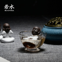 出口日本梅花金邊品茗杯主人杯玻璃錘目紋小茶杯茶碗耐熱功夫茶具