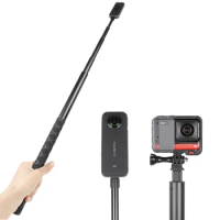 1/4 Screw Invisible Selfie Stick For Insta360 X4 X3 X2 GO 3 For GoPro 12 11 10 9 8 DJI Osmo Action 3 4 Accessories