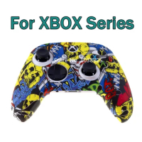 1pc Soft Silicone Case For Xbox Series X S Controller Water Transfer Printing Protective Skin Silicone Case for XBox s x
