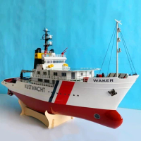 1/54RC Rescue Boat Tugboat Model WAKER 1.3m Large Remote Control Boat Finished Product Glass Steel Hull Wooden Deck